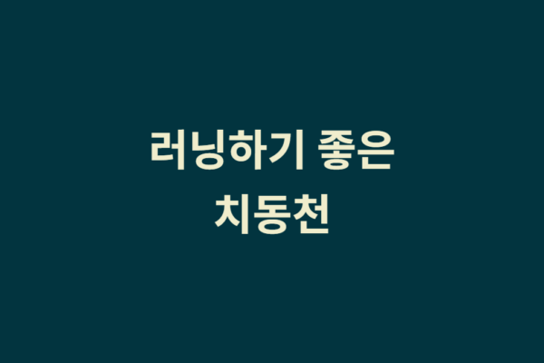 러닝하기 좋은 코스 – 동탄 치동천 추천 하는 이유?